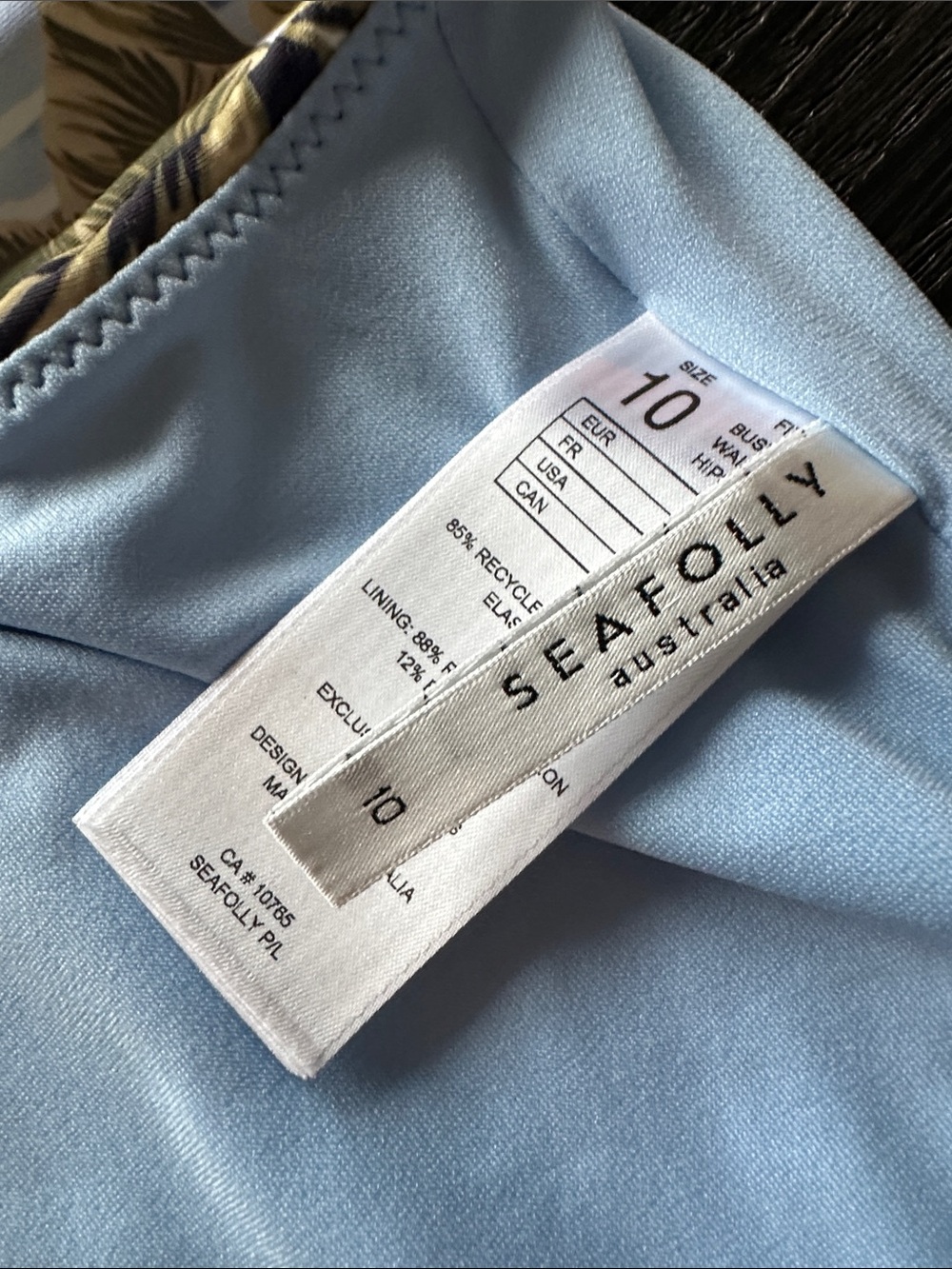 Seafolly Australia Coast To Coast One Shoulder One Piece Swimsuit Powder Blue, 6 - Picture 10 of 11
